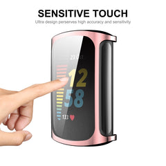 Para Fitbit Charge 5 ENKAY Estuche blando de TPU galvanizado
