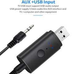 Transmisor Bluetooth 5.2 TX35 USB / AUX de doble salida