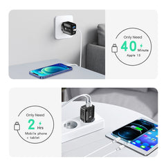PD25W USB-C / Type-C + QC3.0 Cargador rápido...