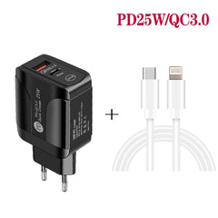 PD25W USB-C / Type-C + QC3.0 USB Dual Ports ...
