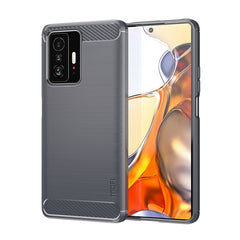 Funda de teléfono de TPU suave de fibra de c...