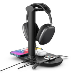 B-15A Cargador inalámbrico 4 en 1 y soporte para auriculares