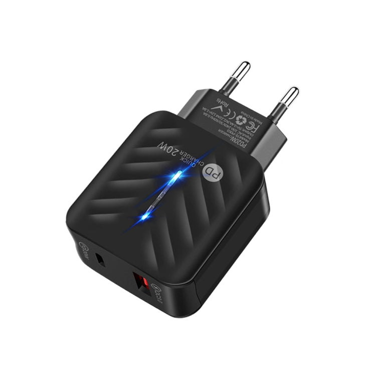 PD03 20W Tipo-C + QC3.0 Cargador USB con luz...
