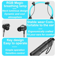 Auriculares Bluetooth JG4 LED montados en el cuello