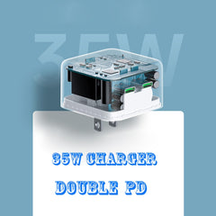 Cargador de puertos USB-C / tipo C dual PD d...