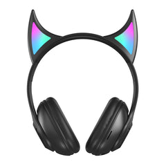 STN25 Devil Ear Auriculares para niños con micrófono Auriculares inalámbricos Luz brillante Caja de música Regalo de Navidad