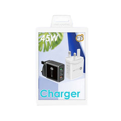 Cargador rápido multipuerto USB 45W PD3.0 + ...