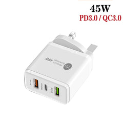 Cargador multipuerto USB PD3.0 + 2 x QC3.0 d...