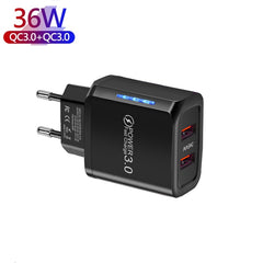 Cargador de teléfono móvil USB QC3.0 de puer...