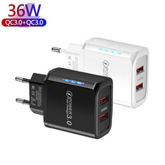Cargador de teléfono móvil USB QC3.0 de puer...