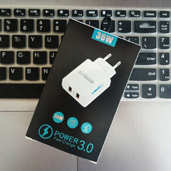 Cargador de teléfono móvil USB QC3.0 de puer...