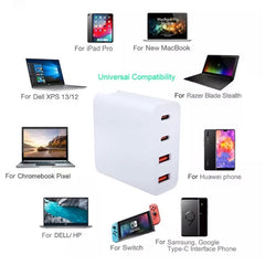 GaN 100W Dual USB + Dual USB-C/Type-C Multi ...