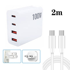GaN 100W Dual USB + Dual USB-C/Type-C Multi ...