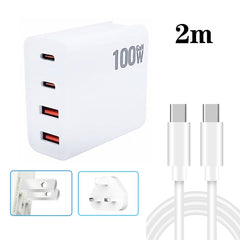 GaN 100W Dual USB + Dual USB-C/Type-C Multi ...