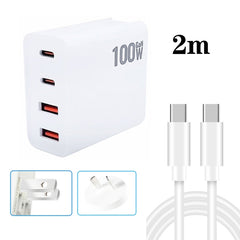 GaN 100W Dual USB + Dual USB-C/Type-C Multi ...