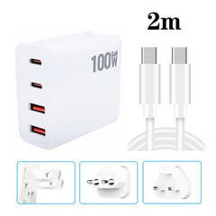 GaN 100W Dual USB + Dual USB-C/Type-C Multi ...