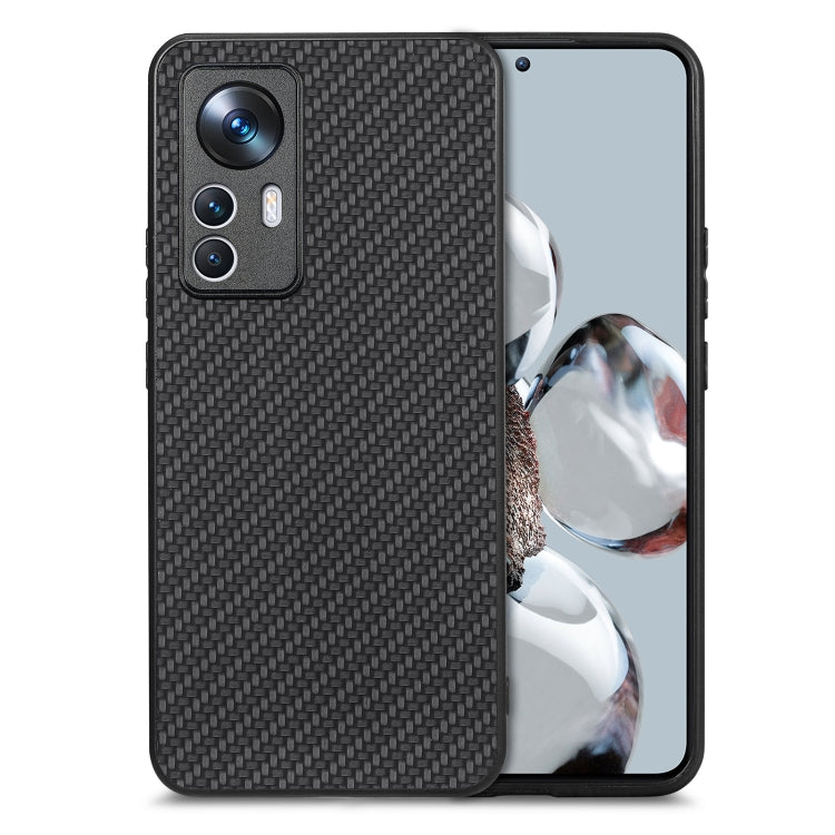 Funda de teléfono de cuero de fibra de carbono para Xiaomi 12T