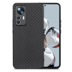 Funda de teléfono de cuero de fibra de carbono para Xiaomi 12T