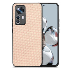 Funda de teléfono de cuero de fibra de carbono para Xiaomi 12T