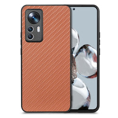 Funda de teléfono de cuero de fibra de carbono para Xiaomi 12T