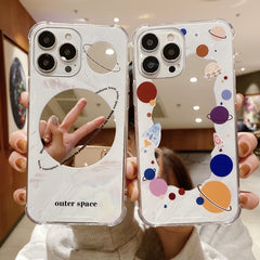 Estuche para teléfono con espejo pintado a c...