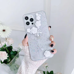 Estuche para teléfono 3D Pearl Bow Rose Glit...