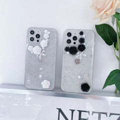 Estuche para teléfono 3D Pearl Bow Rose Glit...