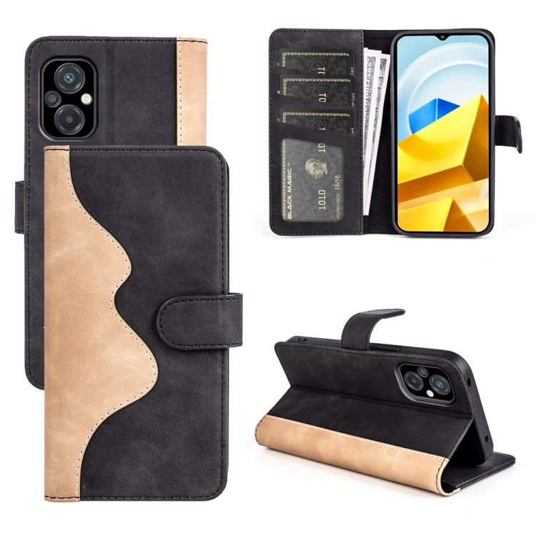 Para Xiaomi Poco M5 4G Costura Horizontal Fl...