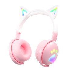 Auricular Bluetooth con orejas de gato lindo RGB