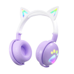 Auricular Bluetooth con orejas de gato lindo RGB