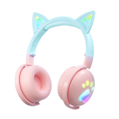 Auricular Bluetooth con orejas de gato lindo RGB