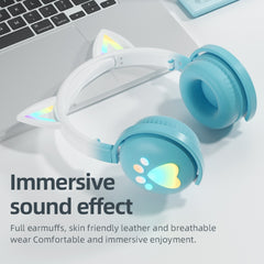 Auricular Bluetooth con orejas de gato lindo RGB