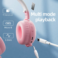 Auricular Bluetooth con orejas de gato lindo RGB