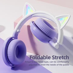 Auricular Bluetooth con orejas de gato lindo RGB