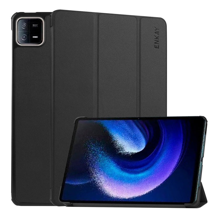Para Xiaomi Pad 6 ENKAY Tri-fold Custer Text...