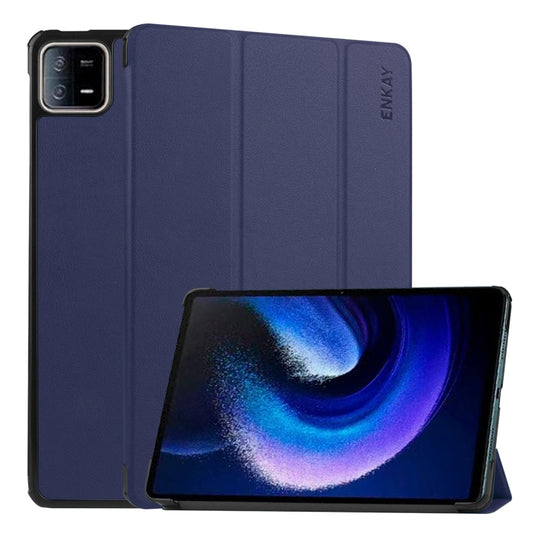 Para Xiaomi Pad 6 ENKAY Tri-fold Custer Text...