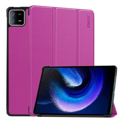 Para Xiaomi Pad 6 ENKAY Tri-fold Custer Text...