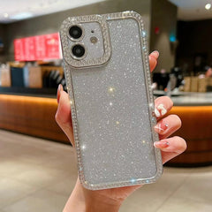 Estuche para teléfono de TPU plateado con br...