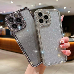 Estuche para teléfono de TPU plateado con br...