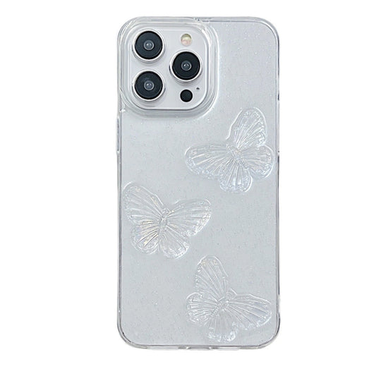 Caja del teléfono de TPU con mariposas de cr...