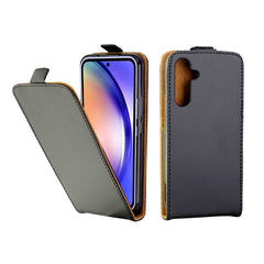 Estuche para teléfono de cuero con tapa vert...