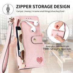 Estuche para teléfono de cuero Love Zipper L...