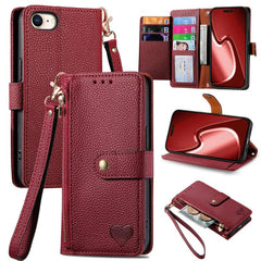 Estuche para teléfono de cuero Love Zipper L...