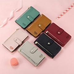 Estuche para teléfono de cuero Love Zipper L...