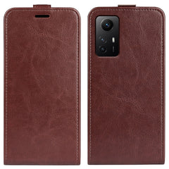 Estuche de cuero para teléfono con tapa vert...