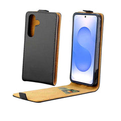 Estuche para teléfono de cuero con tapa vert...