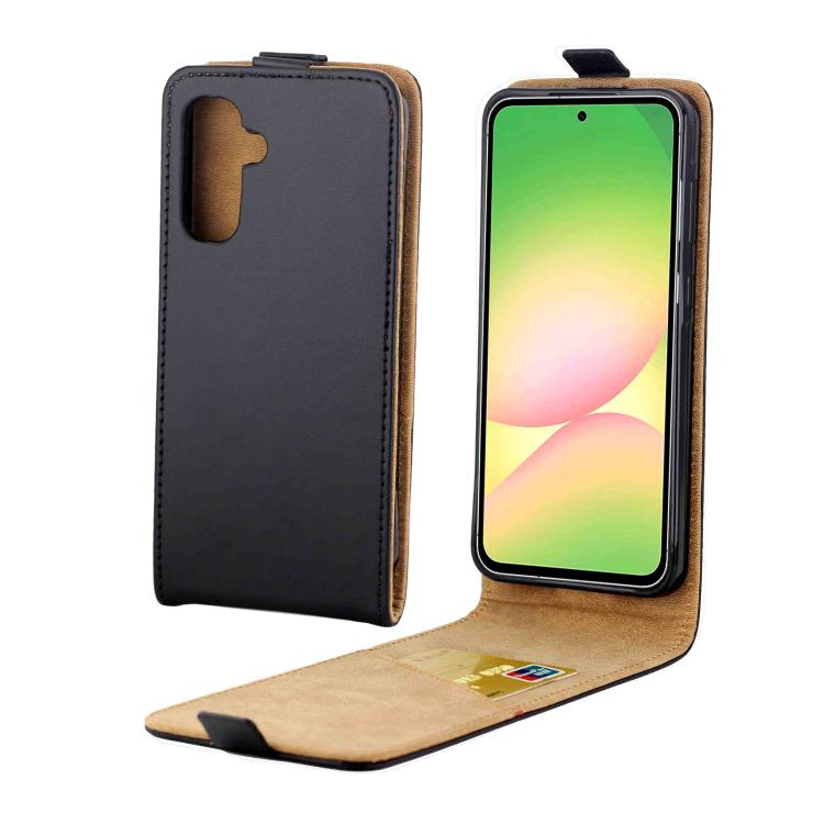 Estuche para teléfono de cuero con tapa vert...