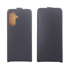 Estuche para teléfono de cuero con tapa vert...