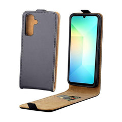 Estuche para teléfono de cuero con tapa vert...