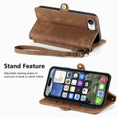 Estuche de teléfono de cuero con hebilla lat...